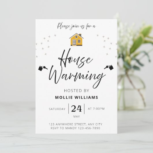 House Warming Invitation mobiele uitnodiging (Staand voorkant)