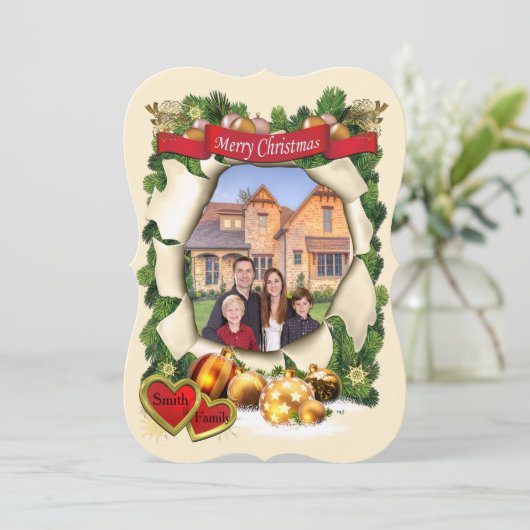 House warming kerstfeest kaart (Staand voorkant)