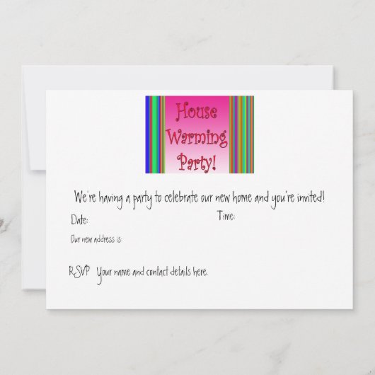 House Warming Party Card Kaart (Achterkant)