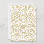 House warming party Invitation Gold Floure Kaart (Achterkant)