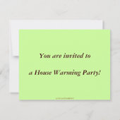 House Warming Party Invitation Kaart (Achterkant)