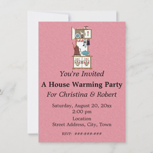 House Warming Retro Witte Kachel  Utensils Kaart (Voorkant)