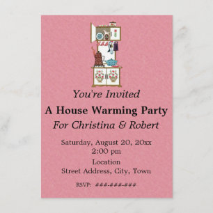 House Warming Retro Witte Kachel  Utensils Kaart