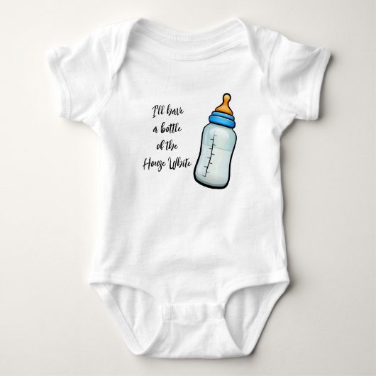 House Witte Baby Fles Romper (Voorkant)