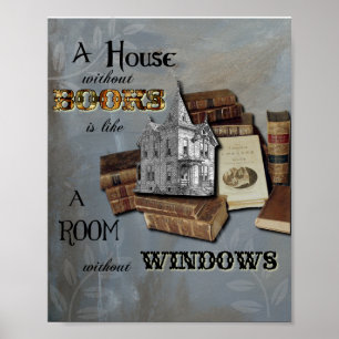 House zonder Boeken Collage Art Poster of Print