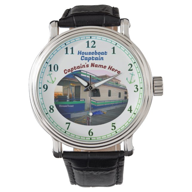 Houseboot Captain's Watch Horloge (Voorkant)