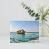 Houseboot in Kerala in de saltwaterlagune Briefkaart (Staand voorkant)