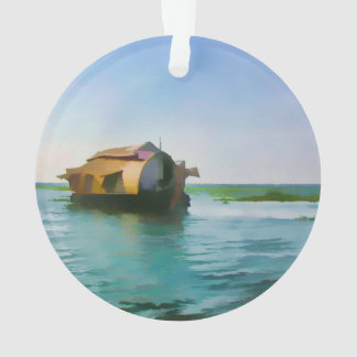Houseboot in Kerala in de saltwaterlagune Ornament