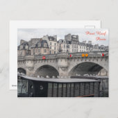 Houseboot nabij Pont Neuf - Parijs, Frankrijk Briefkaart (Voorkant / Achterkant)