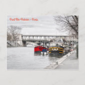 Houseboten nabij Pont Bir-Hakeim - Parijs Briefkaart (Voorkant)