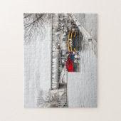 Houseboten nabij Pont Bir-Hakeim - Parijs Legpuzzel (Verticaal)