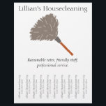 Housecleaning Maid Service Flyer, Scheur uit Strip Flyer<br><div class="desc">Met deze opvallende vliegers krijg je het woord over je huiswerk of dienstensector. Zij kenmerken een illustratie van een klassiek vederduster,  uw bedrijfsnaam,  een korte beschrijving en afscheurstroken met uw telefoonaantal. Ze zijn perfect voor het ophangen aan het prikbord van je lokale koffiewinkel of waar je ook maar wilt.</div>