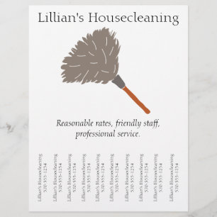 Housecleaning Maid Service Flyer, Scheur uit Strip Flyer