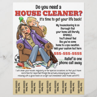 Housecreaning Home Help Baby Sitting promotioneel Flyer