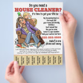 Housecreaning Home Help Baby Sitting promotioneel Flyer (Hand)