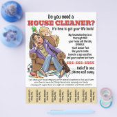Housecreaning Home Help Baby Sitting promotioneel Flyer (Enkel)