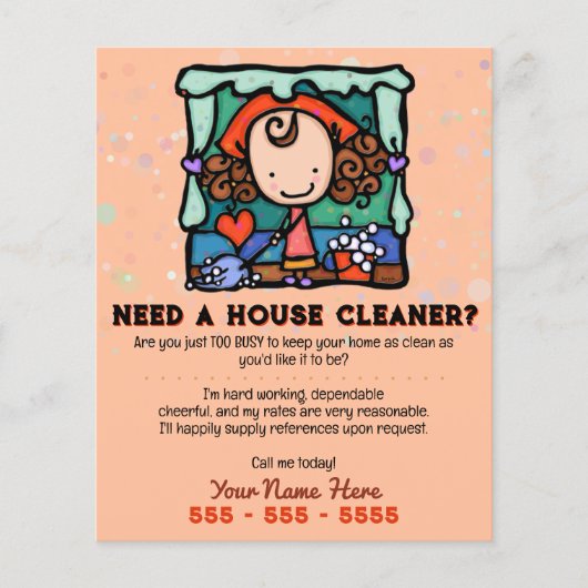 Housecreaning Huis Cleaner  Promo Flyer (Voorkant)