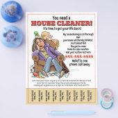 Housecreaning Moeder's Helper Tear Sheet Flyer (Enkel)