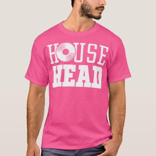 Househead House Music Dj Vinyl Edm Festival T-shirt (Voorkant)