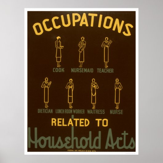 Household Occupations 1938 WPA Poster (Voorkant)