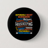 Housekeeng Appreciation Environmental Services Wee Ronde Button 5,7 Cm (Voorkant)