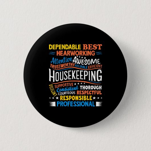Housekeeng Appreciation Environmental Services Wee Ronde Button 5,7 Cm (Voorkant)