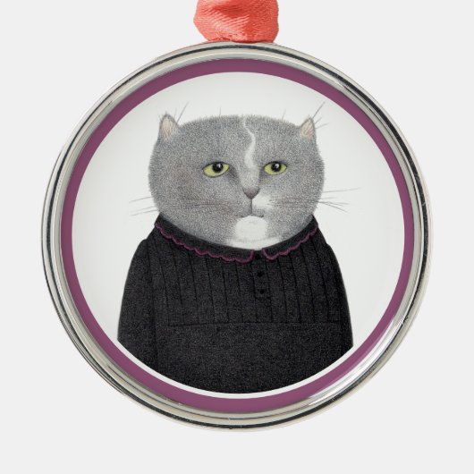 HOUSEKEEPER CAT Premium Round Ornament (Voorkant)