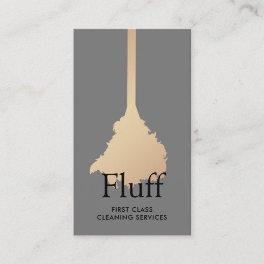 HouseKeeper Gold Feather Duster House Cleaning Visitekaartje (Voorkant)