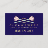 Housekeeper Maid Services gekruist roze mops Visitekaartje (Voorkant)