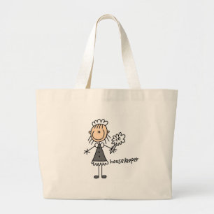 Housekeeper Stick Figuur Bag Grote Tote Bag