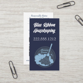 Housekeeping Badge Navy QR Code Verticaal Visitekaartje