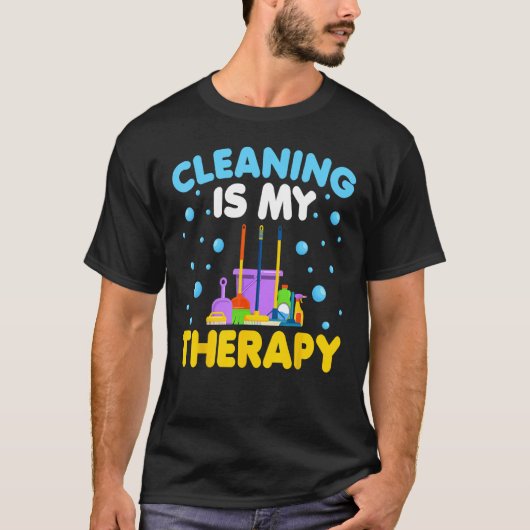 Housekeeping Housekeeper Cleaning Is My Therapy T-shirt (Voorkant)