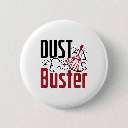 Housekeeping Housekeeper Cleaning Lady Dust Buster Ronde Button 5,7 Cm (Voorkant)