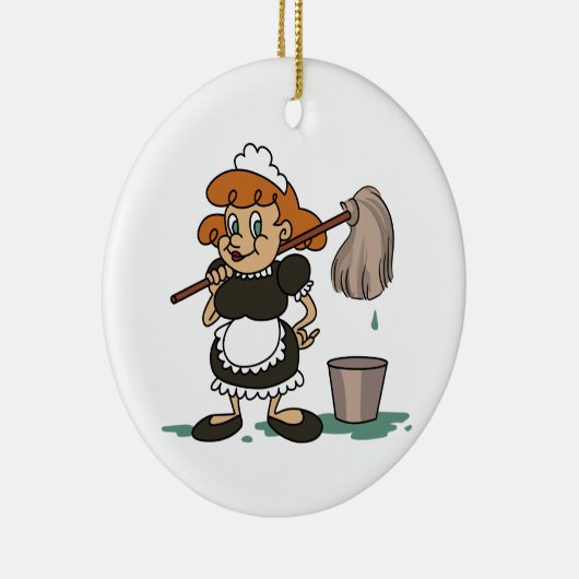 Housekeeping Maid Keramisch Ornament (Rechts)