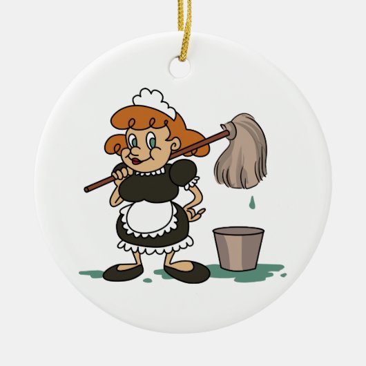 Housekeeping Maid Keramisch Ornament (Voorkant)