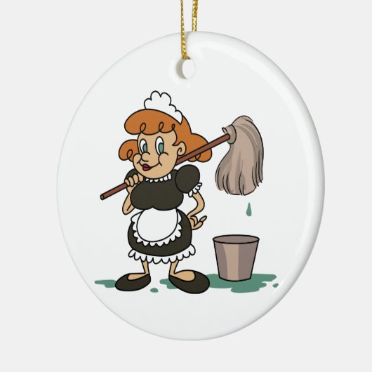 Housekeeping Maid Keramisch Ornament (Links)