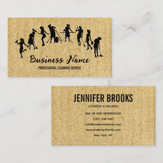 Housekeeping Maid Service Cleaning Professional Visitekaartje (Voorkant / Achterkant)