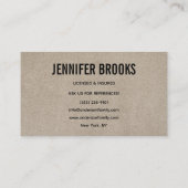 Housekeeping Maid Service Cleaning Professional Visitekaartje (Achterkant)