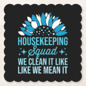 Housekeeping Squad We maken het schoon als het sch Kartonnen Onderzetters (Voorkant)