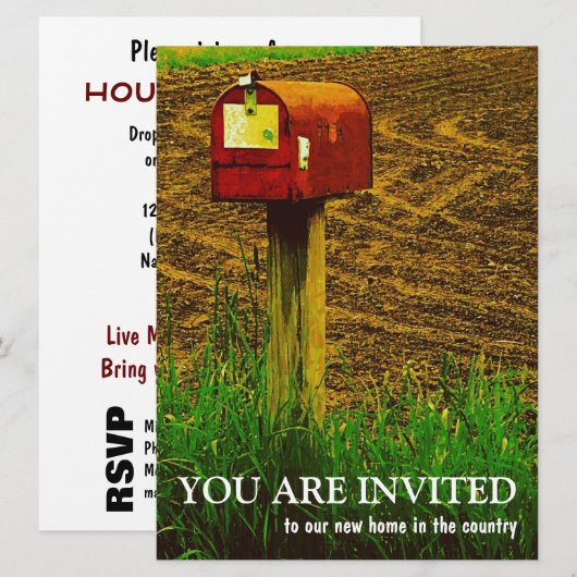 Houseopwarming Party - New Country Home Kaart (Voorkant / Achterkant)