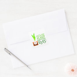 Houseplant Appreciation Day Cute Potted Flower  Vierkante Sticker