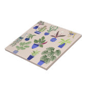 Houseplant Cactus Succulent Pattern Blush Pink Tegeltje (Zijkant)