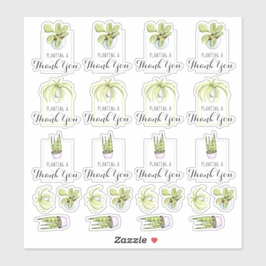 Houseplant dank u woordspeling sticker (Vel)
