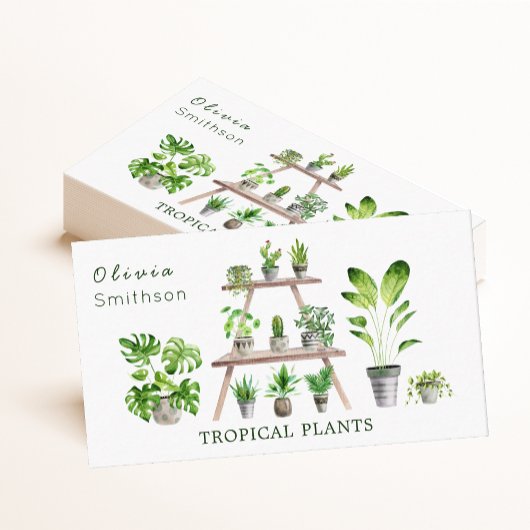 Houseplant en succulent botanisch plant visitekaartje