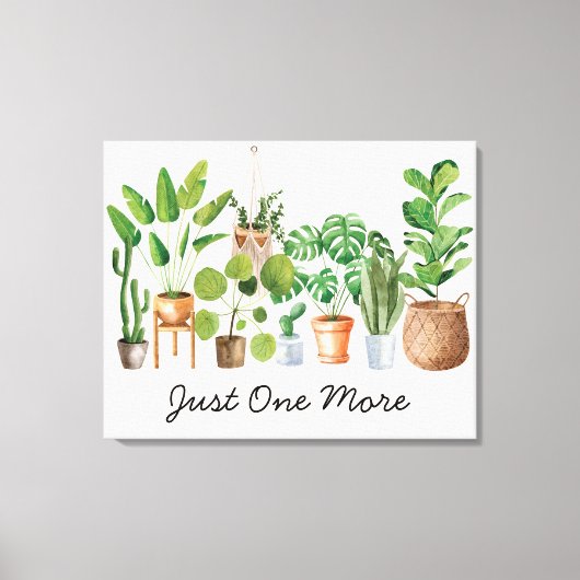 Houseplant Waterverf Tuinieren Quote Canvas Afdruk (Voorkant)