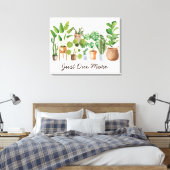 Houseplant Waterverf Tuinieren Quote Canvas Afdruk (Insitu (Slaapkamer))