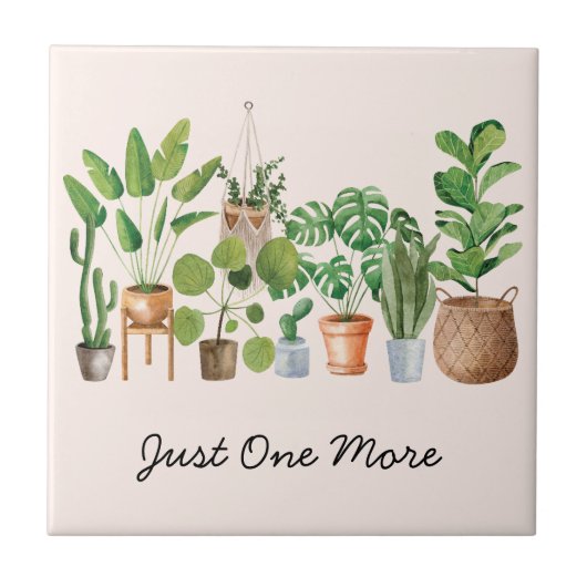 Houseplant Waterverf Tuinieren Quote Tegeltje (Voorkant)