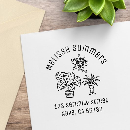 Houseplants Hobby Arch Address Rubberstempel