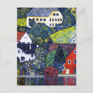 Houses aan Unterach op de Attersee Briefkaart