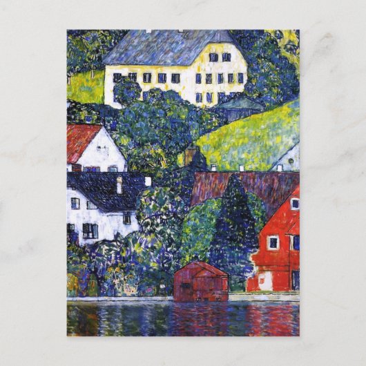 Houses aan Unterach op de Attersee Briefkaart (Voorkant)